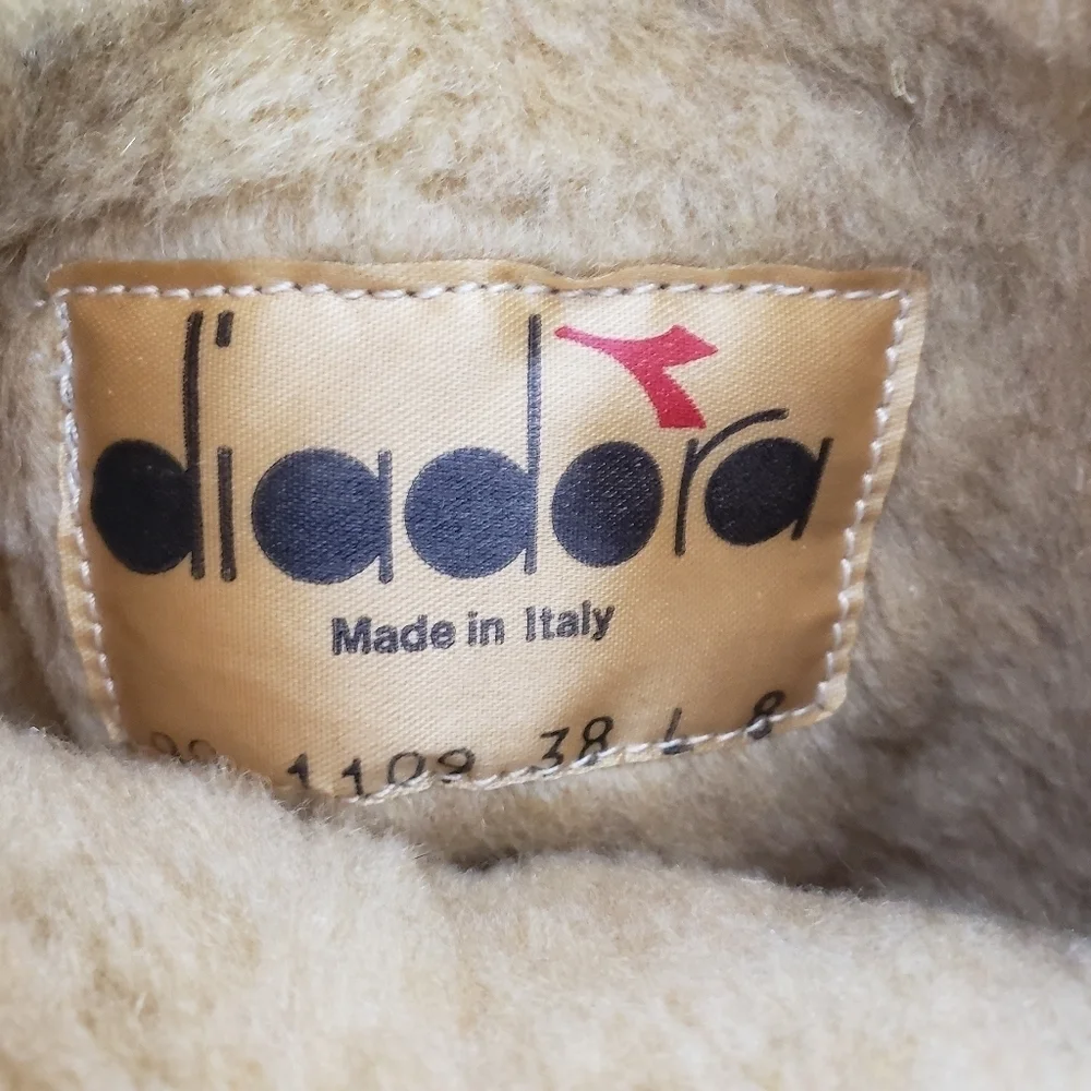 Diadora Made in Italy leather fur boots size 38